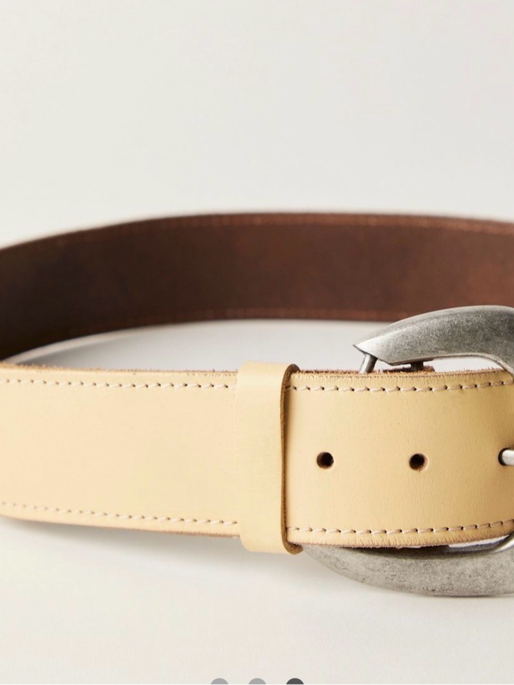 Free People Charlie Leather Belt Light Yellow S/M - Picture 3 of 7